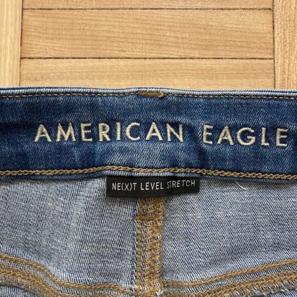 American Eagle Curvy Highest Rise Blue Denim Skinny Jeans Jegging - Picture 6 of 7